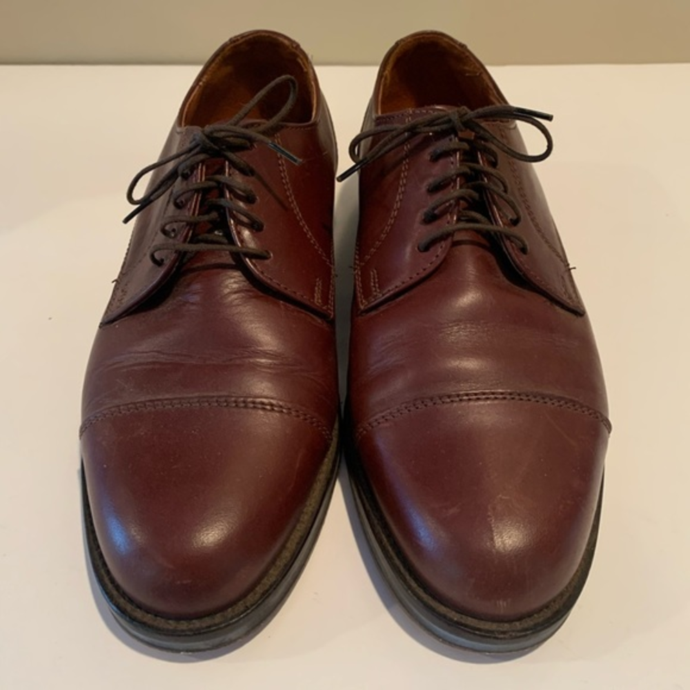 Bostonian Mens Burgundy Cap Toe Lace Up Leather Dress Shoes Made In‎ USA  8.5 M